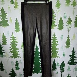 BCBGMaxazria Black and Gold Contrast Snakeprint Leggings